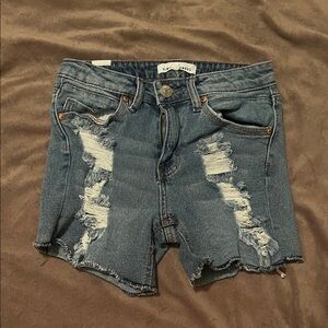 Almost Famous Blue Distressed Jean Shorts